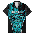 Custom Basketball New Zealand Hawaiian Shirt Teal Maori Ta Moko Indigenous - Aussie Hoodie
