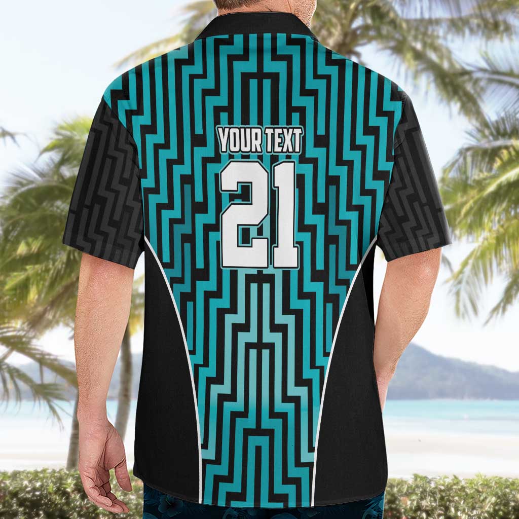 Custom Basketball New Zealand Hawaiian Shirt Teal Maori Ta Moko Indigenous - Aussie Hoodie