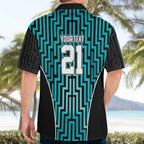 Custom Basketball New Zealand Hawaiian Shirt Teal Maori Ta Moko Indigenous - Aussie Hoodie
