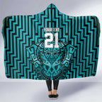 Custom Basketball New Zealand Hooded Blanket Teal Maori Ta Moko Indigenous - Aussie Hoodie