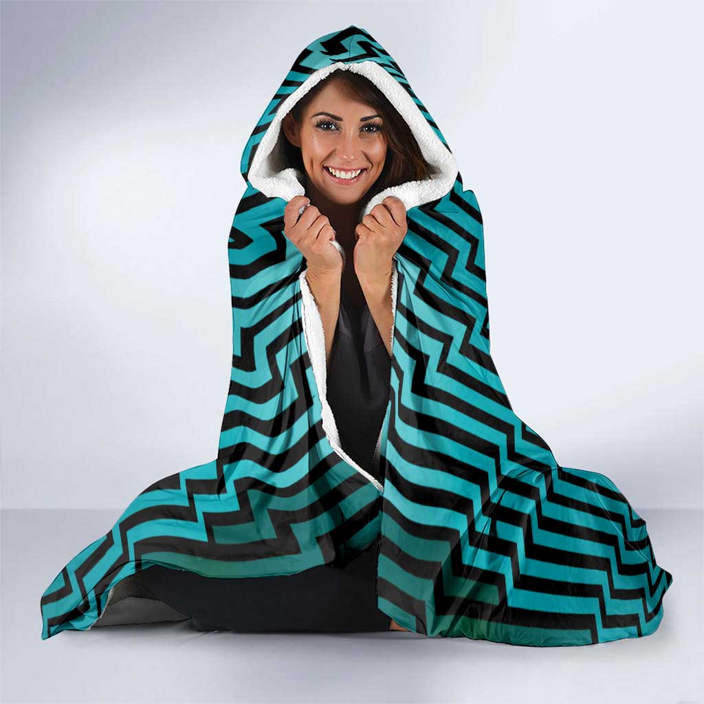 Custom Basketball New Zealand Hooded Blanket Teal Maori Ta Moko Indigenous - Aussie Hoodie