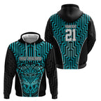 Custom Basketball New Zealand Hoodie Teal Maori Ta Moko Indigenous - Aussie Hoodie