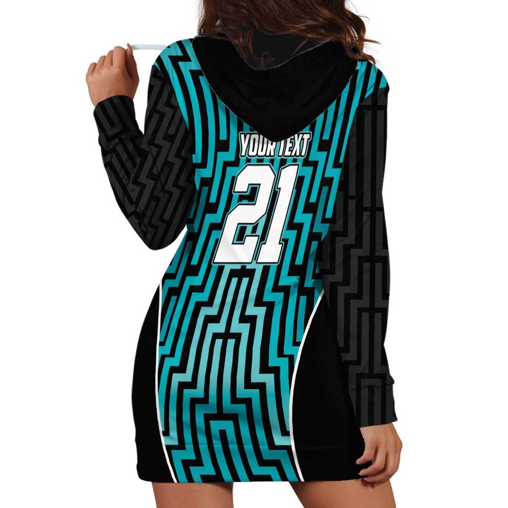 Custom Basketball New Zealand Hoodie Dress Teal Maori Ta Moko Indigenous - Aussie Hoodie