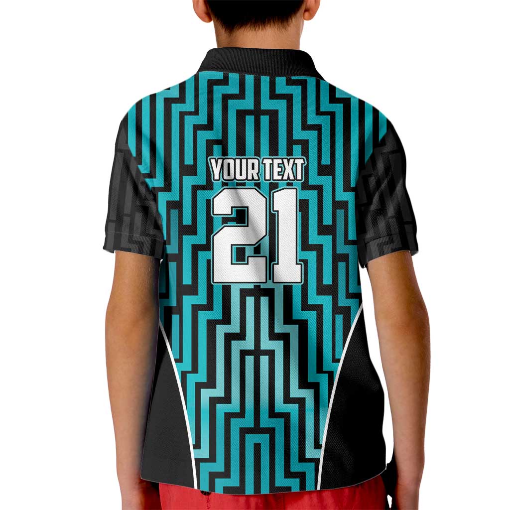 Custom Basketball New Zealand Kid Polo Shirt Teal Maori Ta Moko Indigenous - Aussie Hoodie