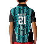 Custom Basketball New Zealand Kid Polo Shirt Teal Maori Ta Moko Indigenous - Aussie Hoodie