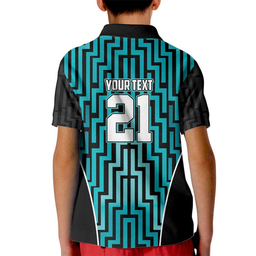 Custom Basketball New Zealand Kid Polo Shirt Teal Maori Ta Moko Indigenous - Aussie Hoodie