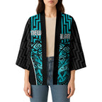 Custom Basketball New Zealand Kimono Teal Maori Ta Moko Indigenous - Aussie Hoodie