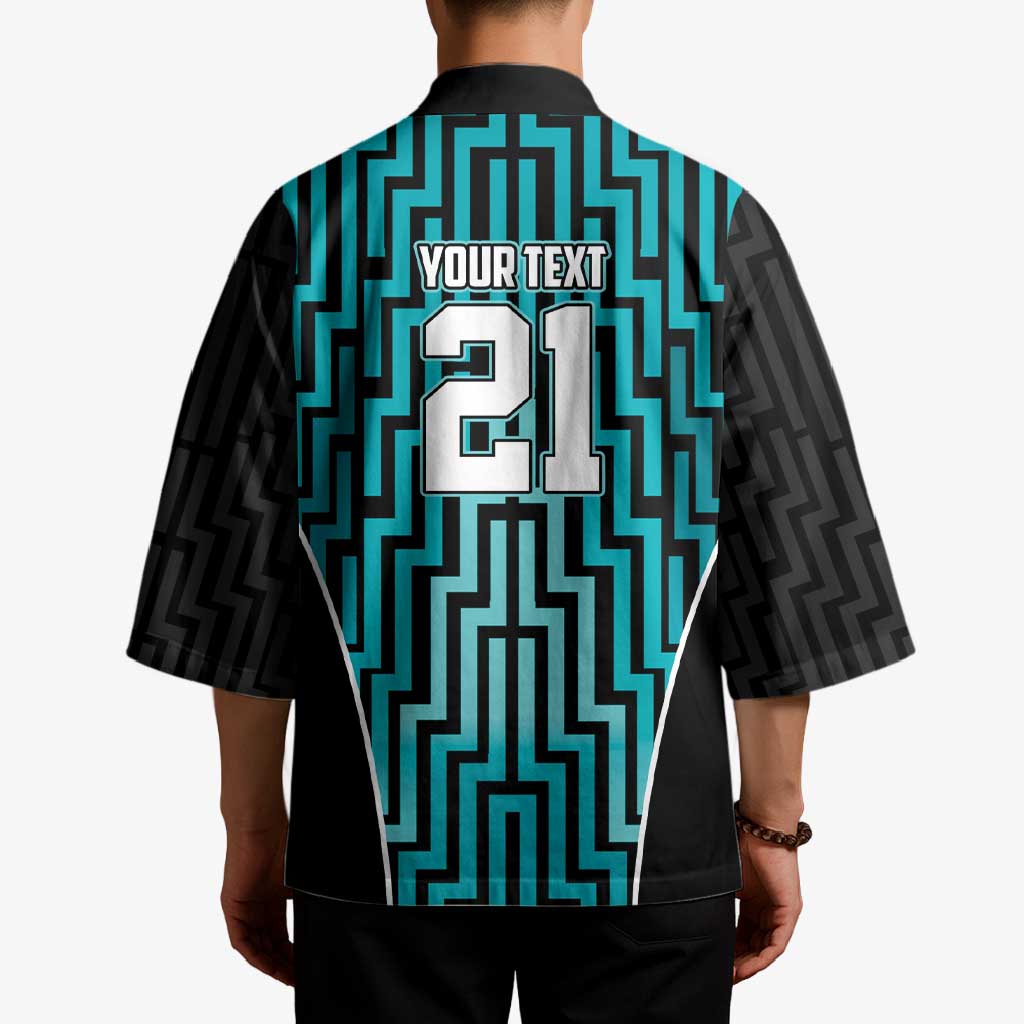 Custom Basketball New Zealand Kimono Teal Maori Ta Moko Indigenous - Aussie Hoodie
