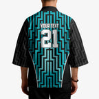 Custom Basketball New Zealand Kimono Teal Maori Ta Moko Indigenous - Aussie Hoodie