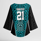 Custom Basketball New Zealand Kimono Sleeve Blouse Teal Maori Ta Moko Indigenous - Aussie Hoodie