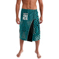 Custom Basketball New Zealand Lavalava Teal Maori Ta Moko Indigenous - Aussie Hoodie