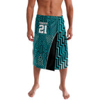 Custom Basketball New Zealand Lavalava Teal Maori Ta Moko Indigenous - Aussie Hoodie