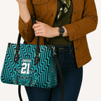 Custom Basketball New Zealand Leather Bag Teal Maori Ta Moko Indigenous - Aussie Hoodie