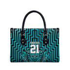 Custom Basketball New Zealand Leather Bag Teal Maori Ta Moko Indigenous - Aussie Hoodie