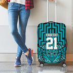 Custom Basketball New Zealand Luggage Cover Teal Maori Ta Moko Indigenous - Aussie Hoodie
