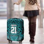 Custom Basketball New Zealand Luggage Cover Teal Maori Ta Moko Indigenous - Aussie Hoodie