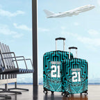 Custom Basketball New Zealand Luggage Cover Teal Maori Ta Moko Indigenous - Aussie Hoodie