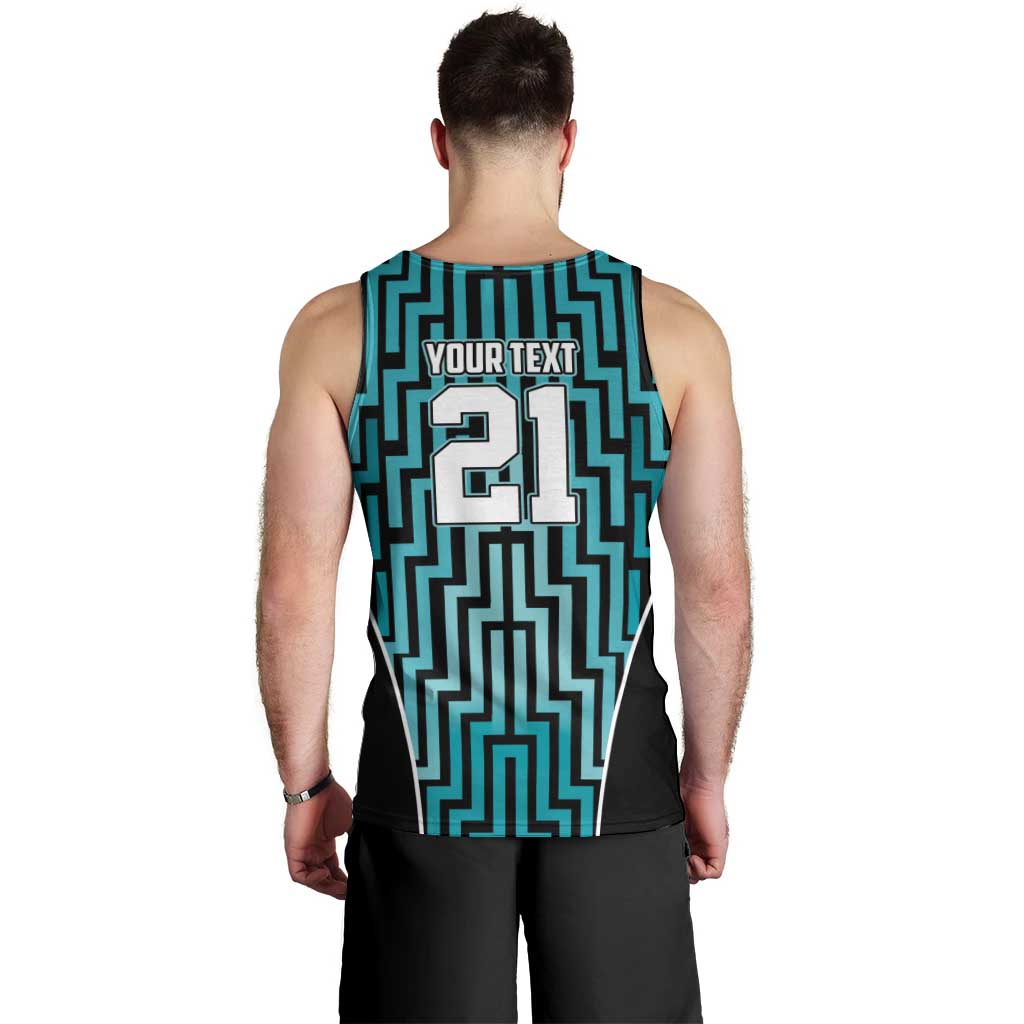 Custom Basketball New Zealand Men Tank Top Teal Maori Ta Moko Indigenous - Aussie Hoodie