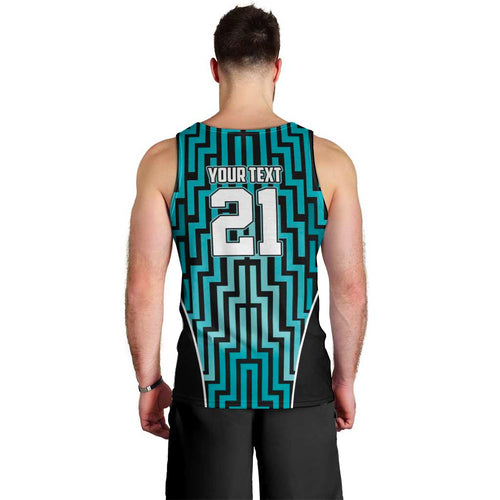 Custom Basketball New Zealand Men Tank Top Teal Maori Ta Moko Indigenous - Aussie Hoodie