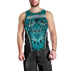 Custom Basketball New Zealand Men Tank Top Teal Maori Ta Moko Indigenous - Aussie Hoodie