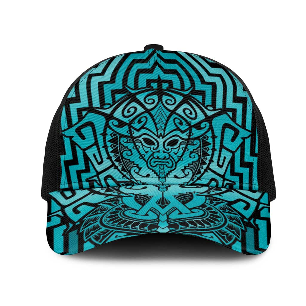 Basketball New Zealand Mesh Trucker Cap Teal Maori Ta Moko Indigenous - Aussie Hoodie
