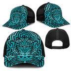 Basketball New Zealand Mesh Trucker Cap Teal Maori Ta Moko Indigenous - Aussie Hoodie
