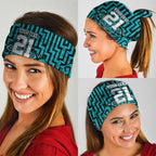 Custom Basketball New Zealand Neck Gaiter Teal Maori Ta Moko Indigenous LT9