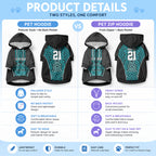 Custom Basketball New Zealand Pet Hoodie Teal Maori Ta Moko Indigenous