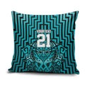 Custom Basketball New Zealand Pillow Cover Teal Maori Ta Moko Indigenous - Aussie Hoodie