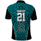 Custom Basketball New Zealand Polo Shirt Teal Maori Ta Moko Indigenous - Aussie Hoodie