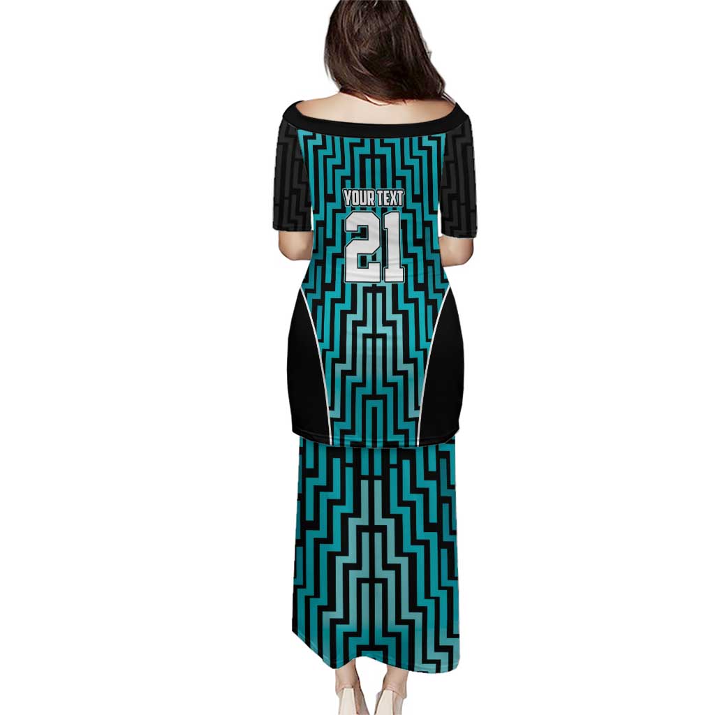 Custom Basketball New Zealand Puletasi Teal Maori Ta Moko Indigenous - Aussie Hoodie
