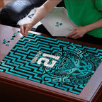 Custom Basketball New Zealand Puzzle Teal Maori Ta Moko Indigenous - Aussie Hoodie