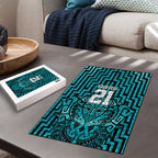 Custom Basketball New Zealand Puzzle Teal Maori Ta Moko Indigenous - Aussie Hoodie