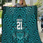 Custom Basketball New Zealand Quilt Teal Maori Ta Moko Indigenous - Aussie Hoodie