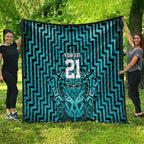 Custom Basketball New Zealand Quilt Teal Maori Ta Moko Indigenous - Aussie Hoodie