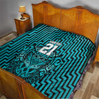 Custom Basketball New Zealand Quilt Teal Maori Ta Moko Indigenous - Aussie Hoodie