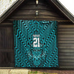 Custom Basketball New Zealand Quilt Teal Maori Ta Moko Indigenous - Aussie Hoodie
