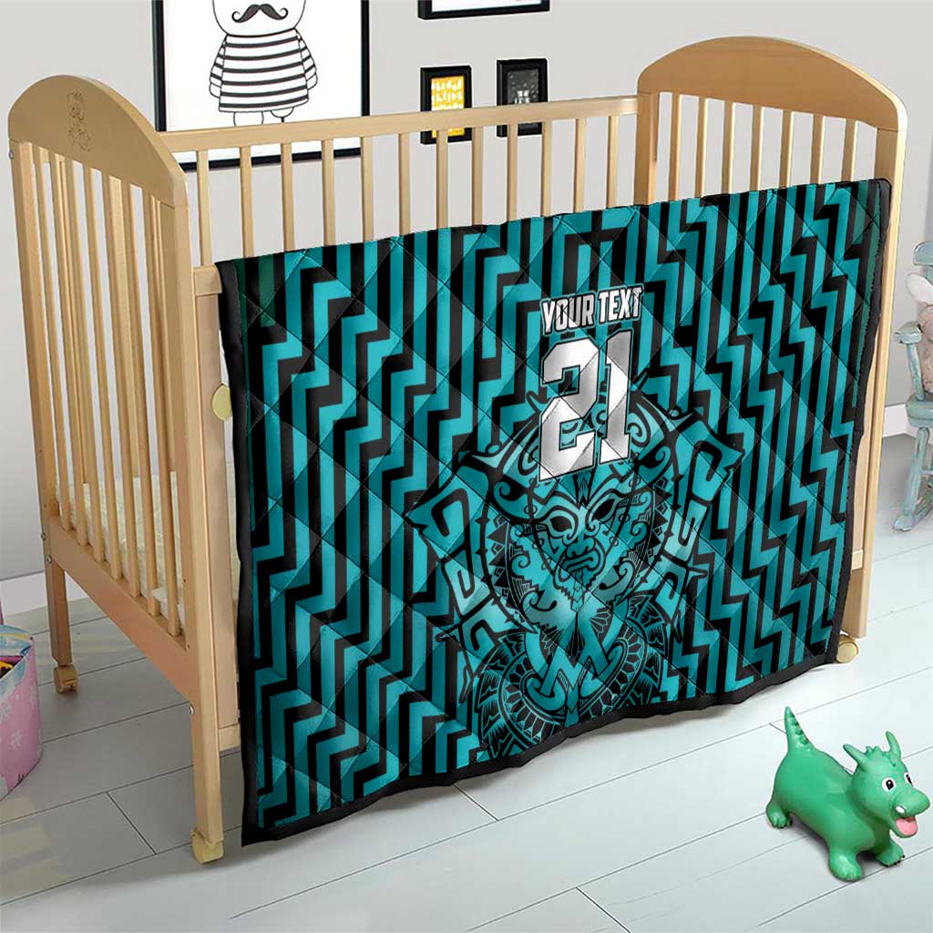 Custom Basketball New Zealand Quilt Teal Maori Ta Moko Indigenous - Aussie Hoodie