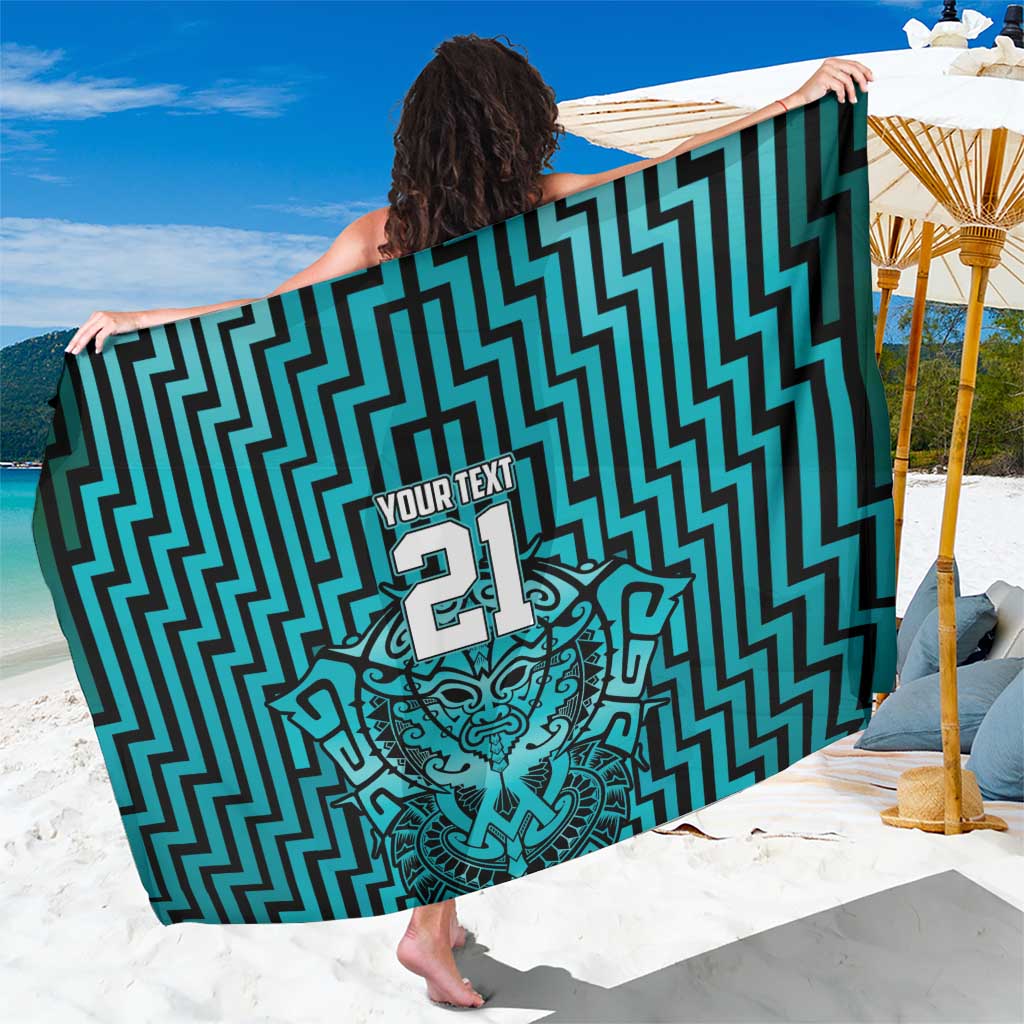 Custom Basketball New Zealand Sarong Teal Maori Ta Moko Indigenous - Aussie Hoodie