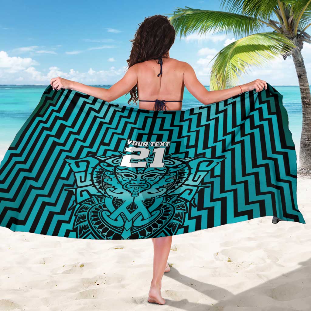 Custom Basketball New Zealand Sarong Teal Maori Ta Moko Indigenous - Aussie Hoodie