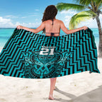 Custom Basketball New Zealand Sarong Teal Maori Ta Moko Indigenous - Aussie Hoodie