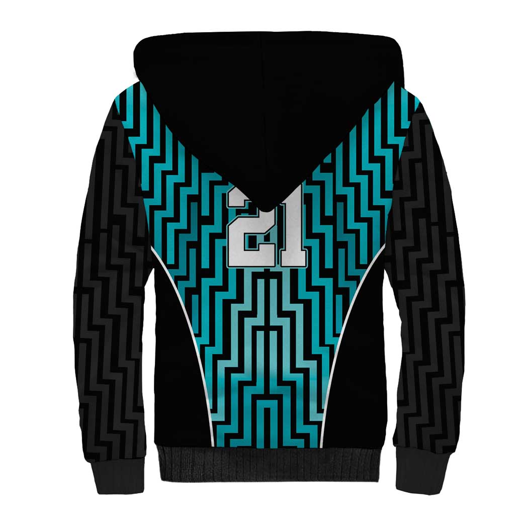 Custom Basketball New Zealand Sherpa Hoodie Teal Maori Ta Moko Indigenous - Aussie Hoodie