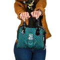 Custom Basketball New Zealand Shoulder Handbag Teal Maori Ta Moko Indigenous - Aussie Hoodie