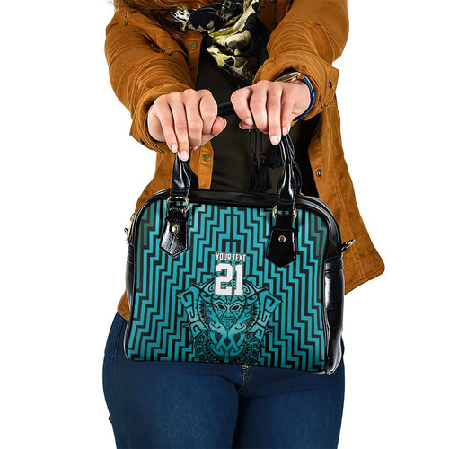 Custom Basketball New Zealand Shoulder Handbag Teal Maori Ta Moko Indigenous - Aussie Hoodie
