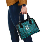 Custom Basketball New Zealand Shoulder Handbag Teal Maori Ta Moko Indigenous - Aussie Hoodie