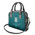 Custom Basketball New Zealand Shoulder Handbag Teal Maori Ta Moko Indigenous - Aussie Hoodie