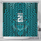 Custom Basketball New Zealand Shower Curtain Teal Maori Ta Moko Indigenous - Aussie Hoodie