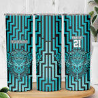 Custom Basketball New Zealand Skinny Tumbler Teal Maori Ta Moko Indigenous - Aussie Hoodie