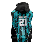 Custom Basketball New Zealand Sleeveless Hoodie Teal Maori Ta Moko Indigenous - Aussie Hoodie