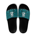 Custom Basketball New Zealand Slide Sandals Teal Maori Ta Moko Indigenous - Aussie Hoodie